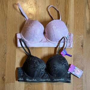 Aeropostale Lace Bralette Set in Pink and Black